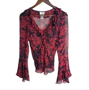 Vintage Y2K ICE Floral Silk Beaded Blouse